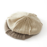 100% Cashmere Beret Hat for Women Soft Warm Ladies Cashmere Knitted Beanies Cap