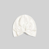 Women Elegant Bowknot Silk Sleep Caps Silk Bow Turban Ivory M