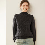 Fair-Isle-Kaschmirpullover für Damen, Kaschmirpullover mit Rundhalsausschnitt für den Urlaub