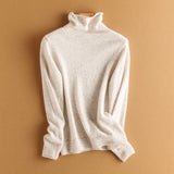 Womens Speckled Cashmere Sweater Long Sleeve Turtleneck Cashmere Pullover