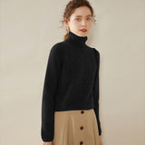 Rollkragenpullover aus Kaschmir für Damen. Rollkragenpullover aus strukturiertem Strick