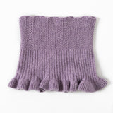 Womens Cashmere Neck Warmer Ribbed Knit Cashmere Snood with Ruffled Edge
