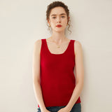 Damen-Tanktop aus Kaschmir mit V-Ausschnitt und geripptem Strick-Kaschmir-Tanktop