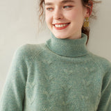 Rollkragenpullover aus Kaschmir für Damen. Rollkragenpullover aus strukturiertem Strick