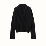 Damen-Kaschmirpullover mit V-Ausschnitt, Kaschmir-Strickpullover, Kaschmir-Wickelpullover