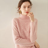 Rollkragenpullover aus Kaschmir für Damen. Rollkragenpullover aus strukturiertem Strick