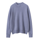Damen-Pullover aus reinem Kaschmir mit langen Ärmeln und Rundhalsausschnitt aus Kaschmir-Strickpullover