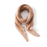Womens Striped Cashmere Triangle Scarf Soft Knit Cashmere Neck Scarf