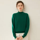 Womens Mock Neck Cashmere Sweater Cashmere Pullover Ribbed Hem