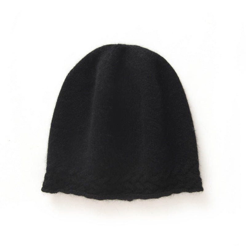 Braided Edge Pure Cashmere Beanie Hat Cashmere Winter Hat