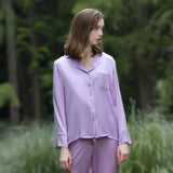 Bright Color Silk Pajamas Set for Women Gold XS