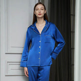 Bright Color Silk Pajamas Set for Women champagne XS