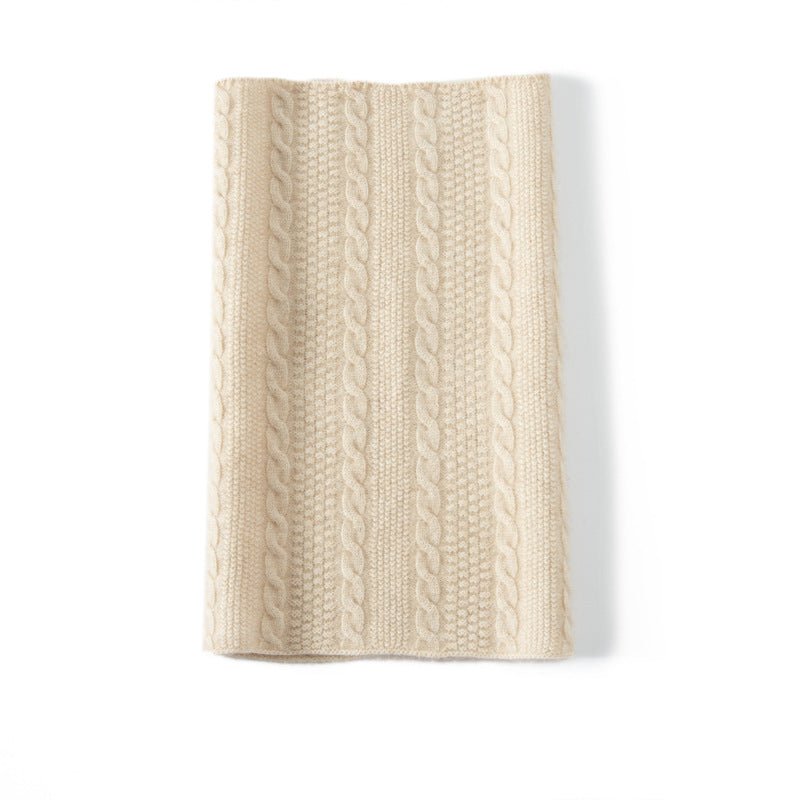 Cable Knitted Cashmere Neck Gaiter Cashmere Neck Scarf for Couple Winter Gaiter