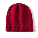 Cashmere Beanie for Fall Winter Solid Cashmere Chunky Knit Hat Winter Gifts for Adults