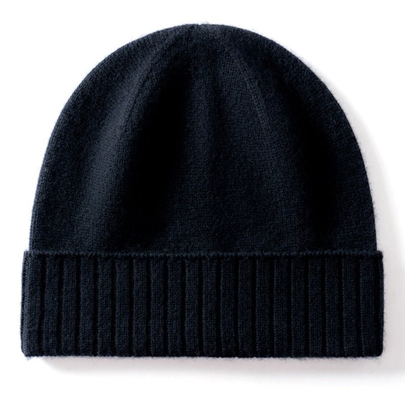 Cashmere Beanie Ribbed Cuff Winter Pure Cashmere Knit Cap Cashmere Hat