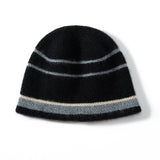 Cashmere Beanie Stripe Cashmere Winter Hat Unisex 100% Cashmere Cap