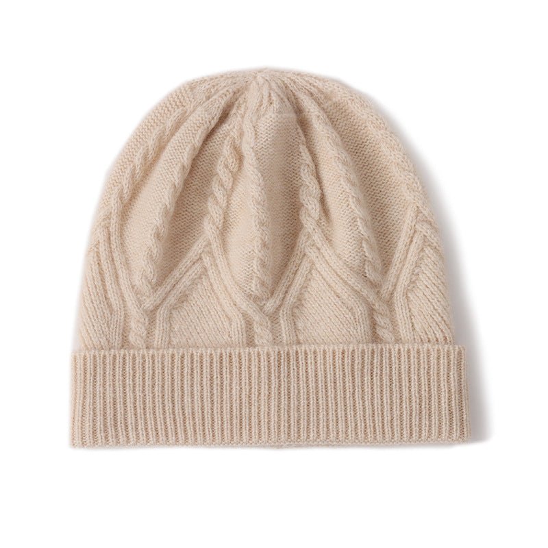 Cashmere Beanie with Folded Brim Unisex Cashmere Knit Cap Cashmere Winter Hat