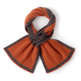 Cashmere Knot Scarf with Contrast Trim Double - Tone Cashmere Neck Wrap