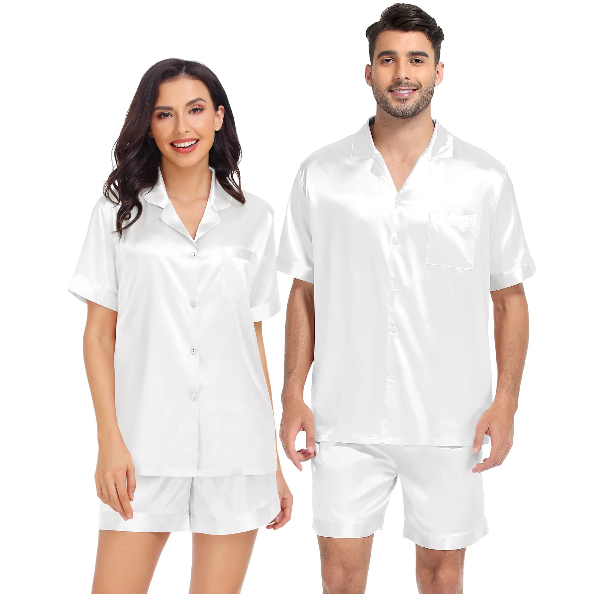 Couple Pajamas Set Short Mulberry Pure Matching Silk Pyjamas