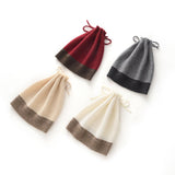 Dual - Use Cashmere Hat and Neck Warmer with Drawstring Cashmere Beanie and Neck Gaiter