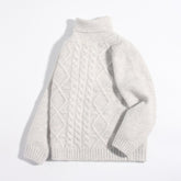 Kids Cable Knit Cashmere Sweater Turtleneck Cashmere Pullover