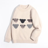 Kids Cashmere Sweater Cute Bear Patterns Toddler Cashmere Pullover