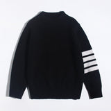 Kids Crew Neck Cashmere Sweater Animal and Graphic Designs Cashmere Pullover Black 90