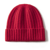 Kids Ribbed Cashmere Beanie Hat Fold Over Pure Cashmere Beanie Multi Colors