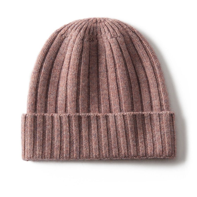 Kids Ribbed Cashmere Beanie Hat Fold Over Pure Cashmere Beanie Multi Colors
