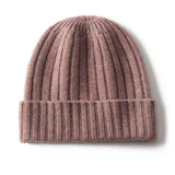 Kids Ribbed Cashmere Beanie Hat Fold Over Pure Cashmere Beanie Multi Colors