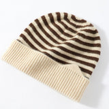Kids Striped Cashmere Beanie Soft Cashmere Hats for Children