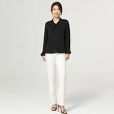 Ladies Pure Silk Shirt Mulberry Ribbon Work Silk Blouse Tops