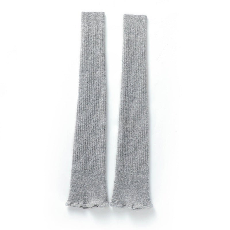 Long Cashmere Leg Warmers Ribbed Cashmere Knee Pads