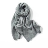 Long Cut - out Cashmere Scarf for Women Double Layer Cashmere Wraps Soft Colors