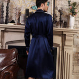 Long Mens Silk Robe Real Pure Luxury Silk Bathrobe