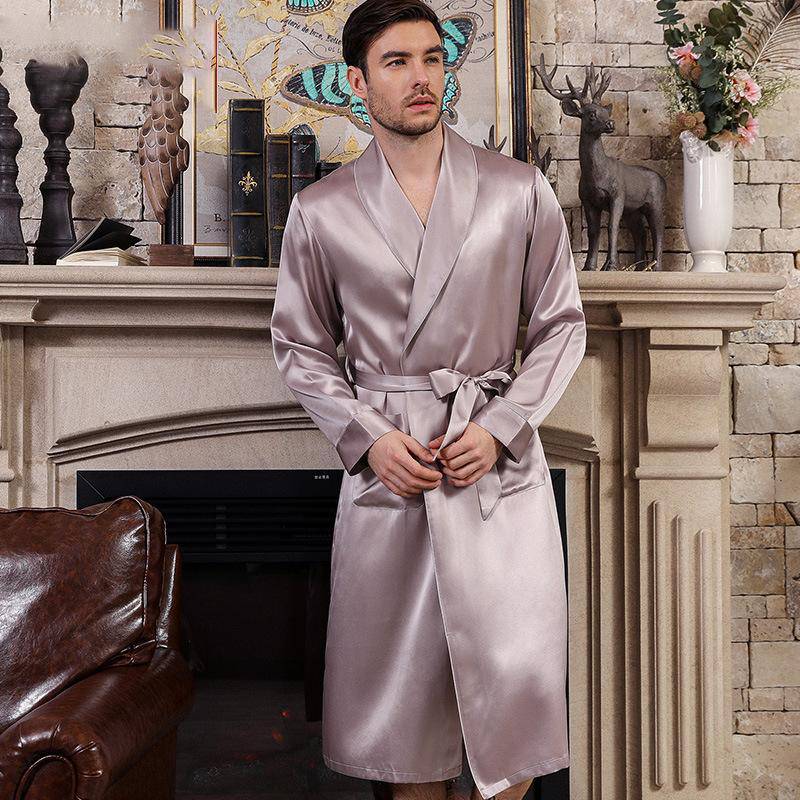Long Men's Silk Robes Luxury Mens Silk Dressing Gowns