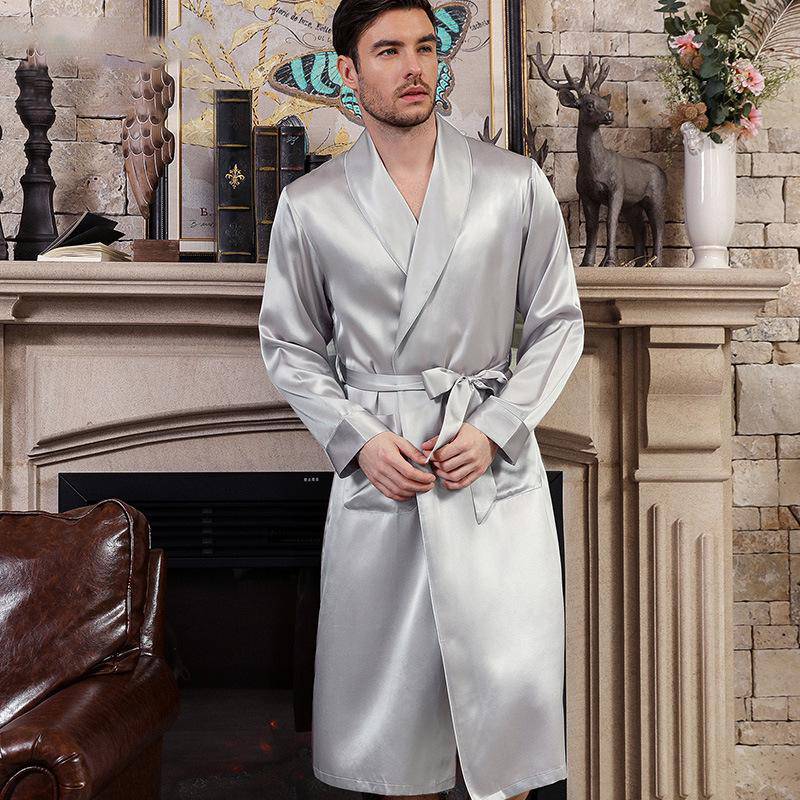 Long Men's Silk Robes Luxury Mens Silk Dressing Gowns