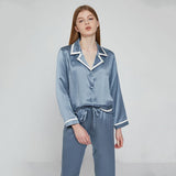 Long Silk Pajamas Set for Women Silk PJS ladies 100 silk sleepwear