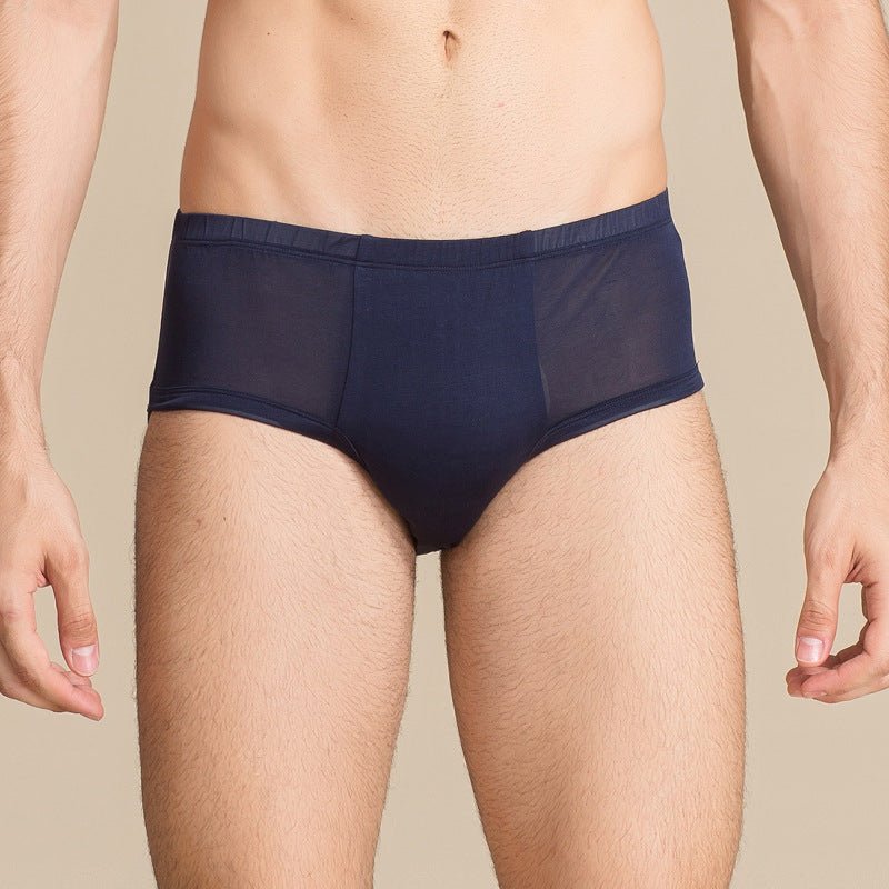 Men Silk Briefs Comfortable Breathable Silk Triangle Boxer