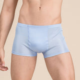 Silk Boxer Briefs Men Silk Knitted Underwear Comfy Silk Boxer