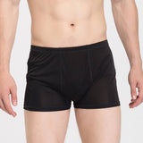 Silk Boxer Briefs Men Silk Knitted Underwear Comfy Silk Boxer