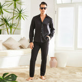 Men's Silk Button - Down Shirt Silk Casual Silk Dress Shirts Black XS