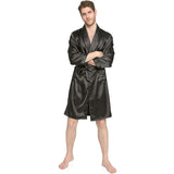 Men's Silk Kimono Robe Summer Luxury Silk Bathrobe