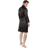 Men's Silk Kimono Robe Summer Luxury Silk Bathrobe