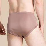 Men's Silk Underwear Mid Waist Silk Briefs Summer Silk Shorts