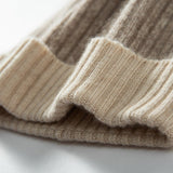 Mixed Colors Cashmere Beanie Hat Cashmere Ribbing Ski Cap for Men and Women