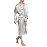 Mulberry Men's Silk Robe Luxury Long Silk Bath Robe