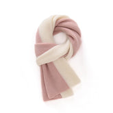 Rib Knit Cashmere Scarf Colorblock Cashmere Wrap for Men and Women