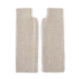 Ribbed Pure Cashmere Gloves Cashmere Wrist Warmers Long Cashmere Mitts