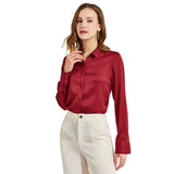 Silk Blouses For Women Long Sleeve Silk Button Shirts
